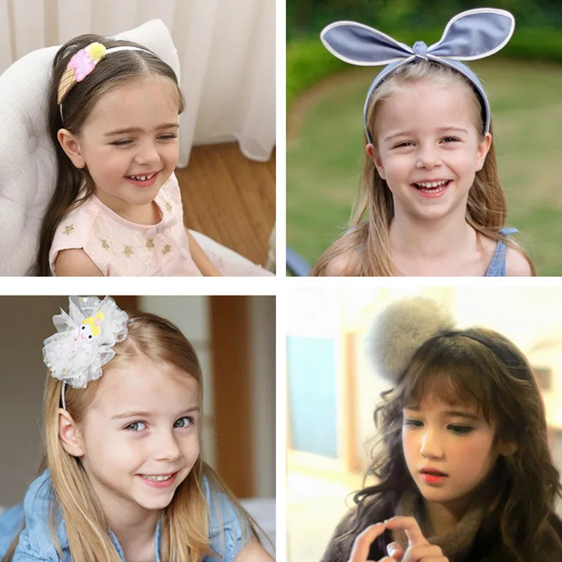 Бутиковое качество искусственная голова обруч вишня мороженое цветок помпон