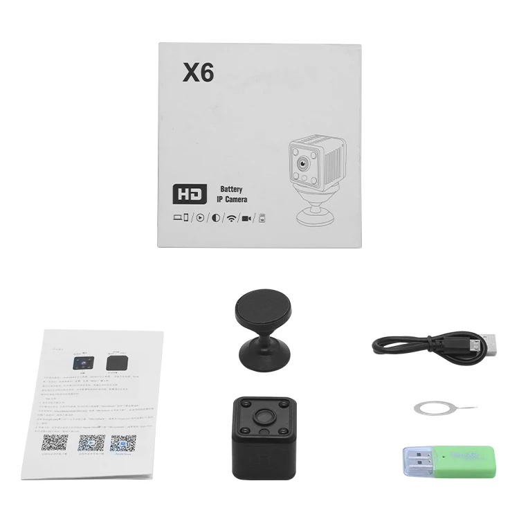 Мини камера X6 HD видеокамера IP 1080P датчик ночного видения Wi Fi с дистанционным