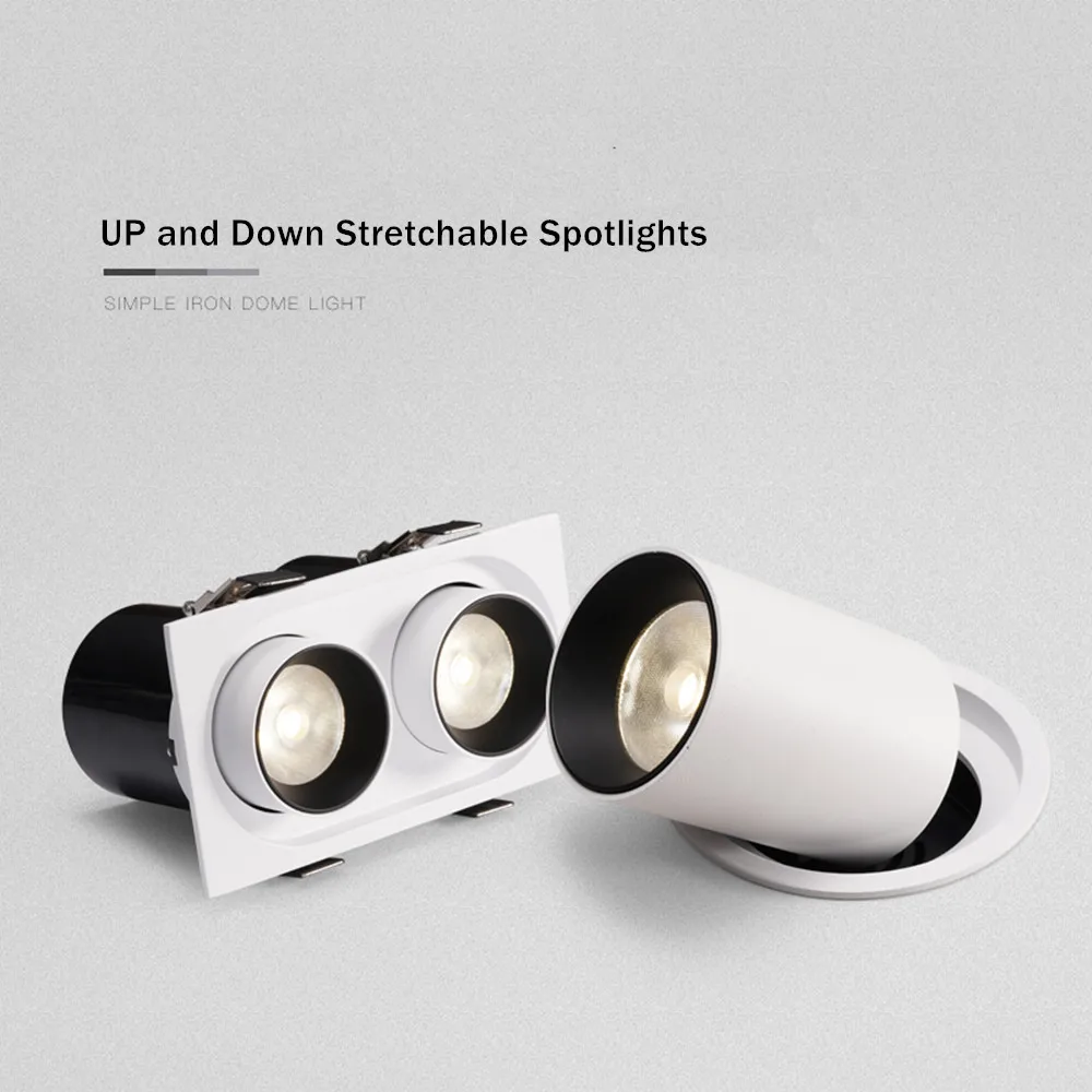 Одиночный/двойной головкой светодиодный светильник утопленный Телескопический