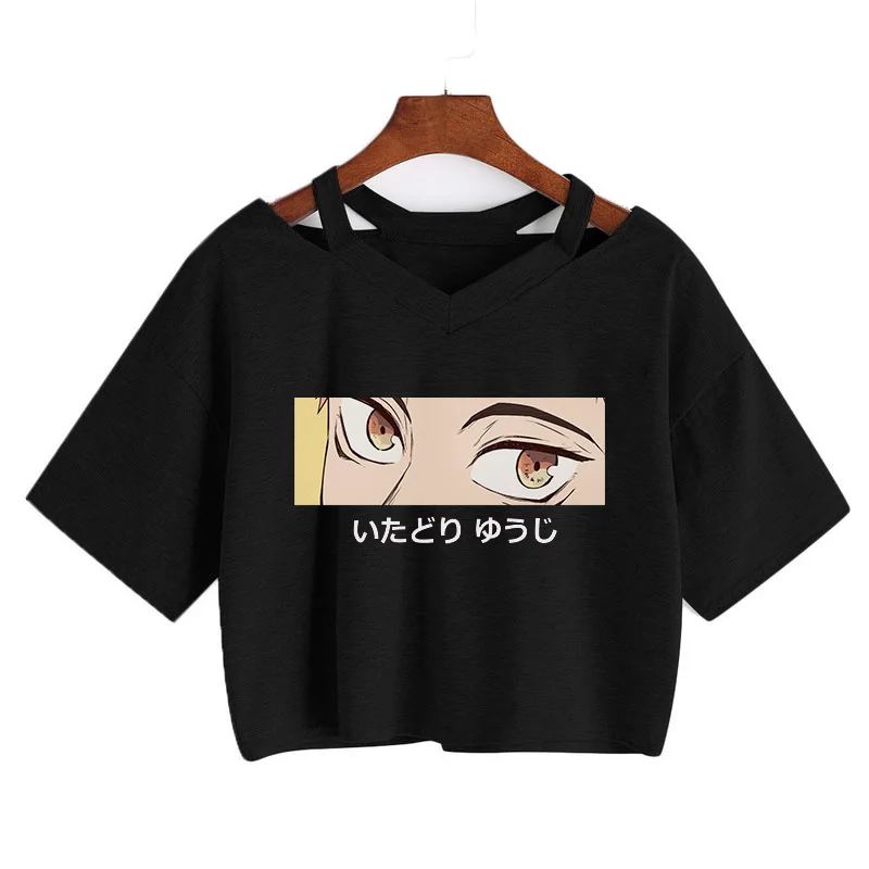 Женская футболка в стиле Харадзюку короткий топ с японским аниме и графическим