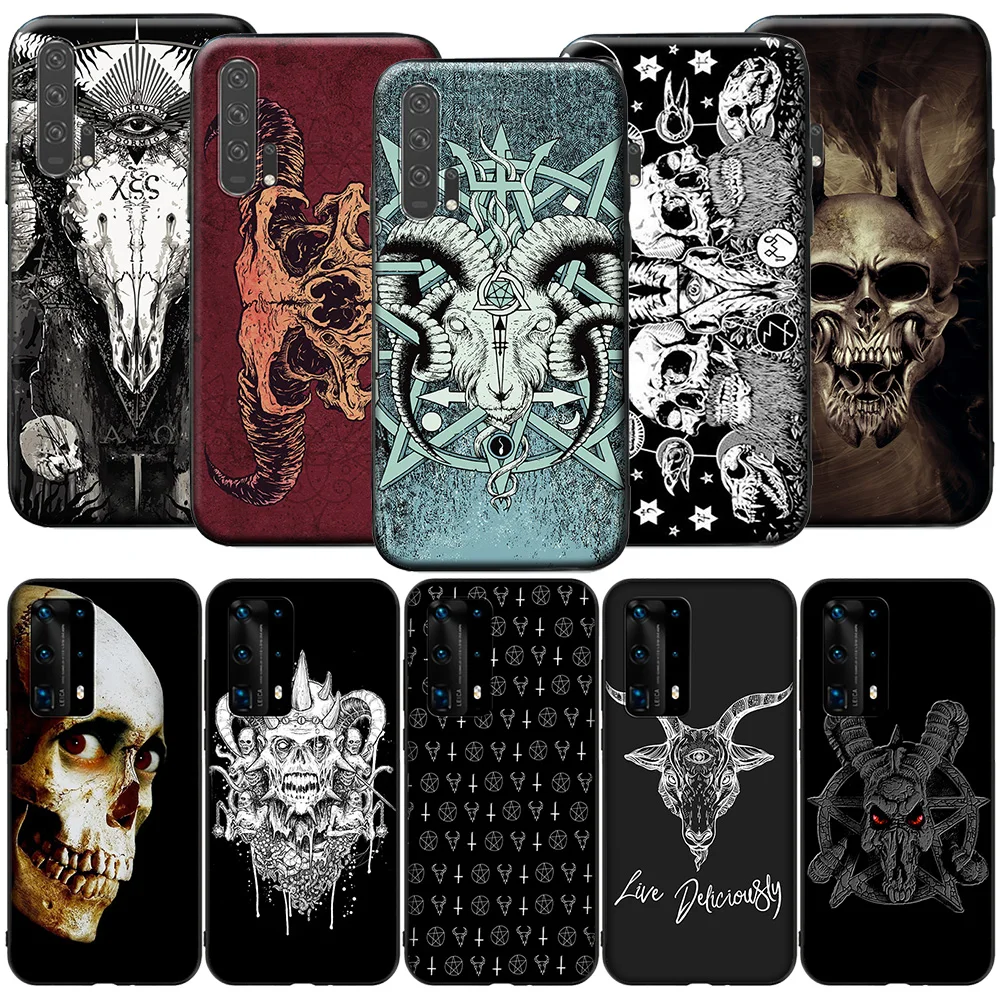 Чехол из силикона GX211 Satanic Skull для Honor 6A 7A 3GB 7C 7X 8 8A 8X 8C 9 10 Lite View 20S 9A 10X Max Pro.