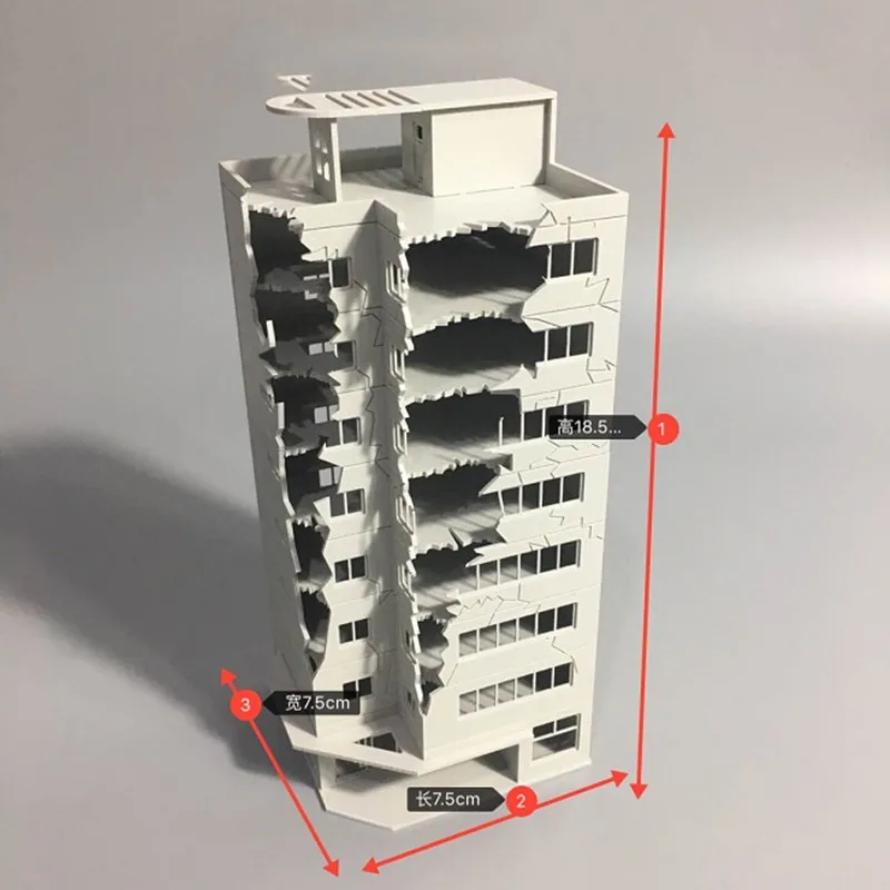 

1:150 N Scale Battlefield Ruin Damaged Version DIY Assembly Building Model