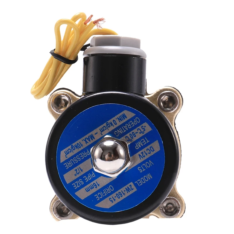 

1 Pcs DC12V Solenoid Valve Brass Solenoid Valve DN15 Pneumatic Normally Closed Valve for Water Oil Helium Gas Promotion