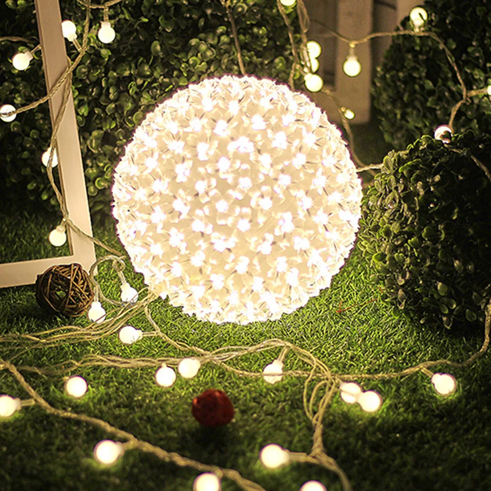 Круглый шар на батарейках 50 светодиодный Сказочный светильник хрустальный