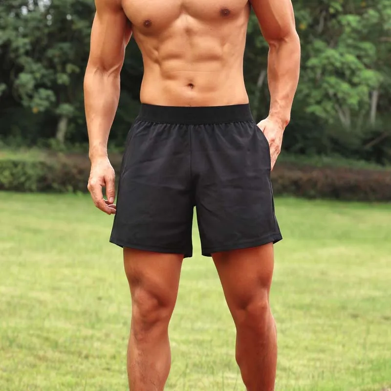 

Summer Men's Fake two-piece Shorts Casual Running Quarter Pants Quick-drying Fitness Lining Basketball Shorts High-quality Fabri