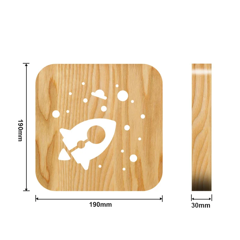 

Creative Hollow Wooden Night Lights Home Bedroom Bedside Decor Lamp Cartoon Wood Carving Light USB Charge Home Decoration Craft