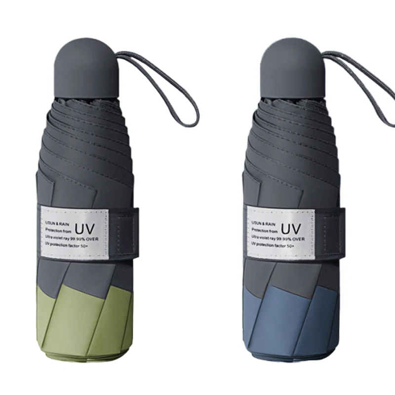 

Складной зонт от дождя для женщин, маленький карманный водонепроницаемый дорожный мини-зонтик с защитой от УФ излучения, от солнца и дождя