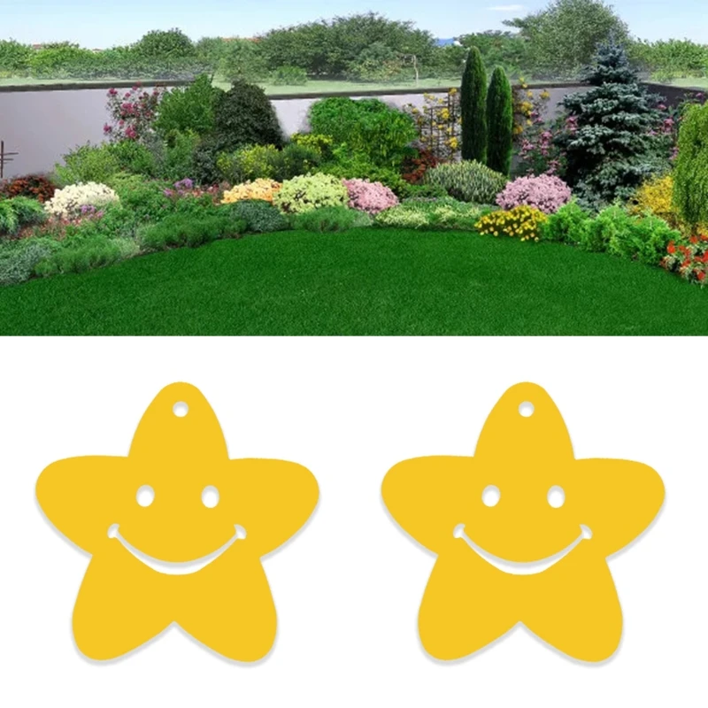 

50-Pack Yellow Sticky Traps Smiling Face Shaped for Flying Plant Insect Thrips