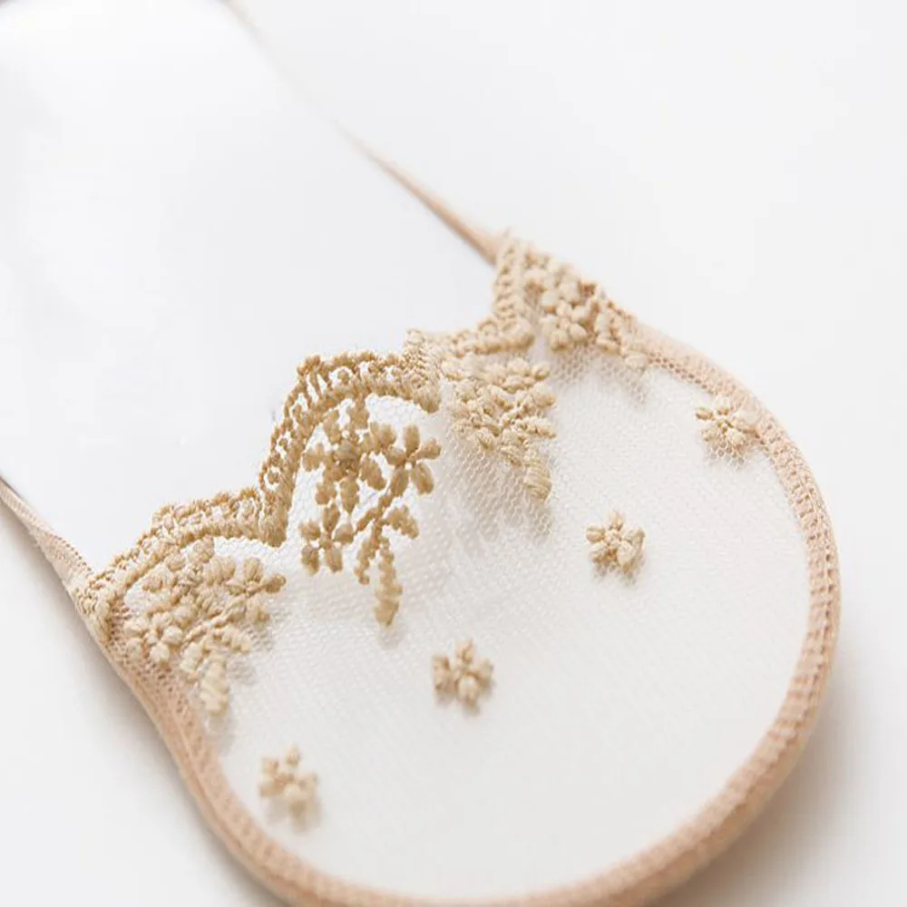 

Hot Women Invisible Socks Soft Cotton High Lace Heels Socks Slippers Female Breathable Boat Low Socks Short Boat Socks Pad