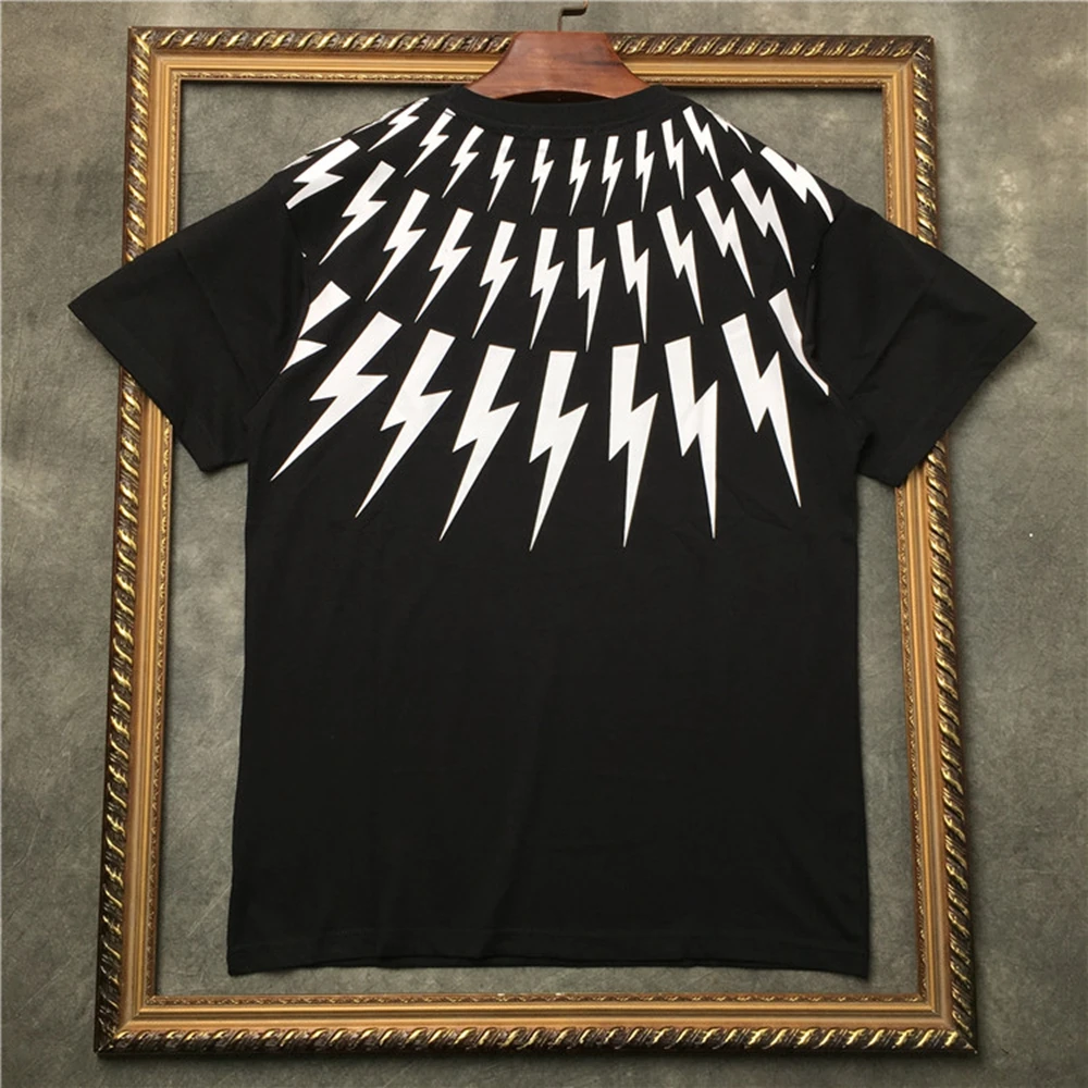 Marcelo barrett полосатая футболка с принтом молния Футболка мужская коротким рукавом