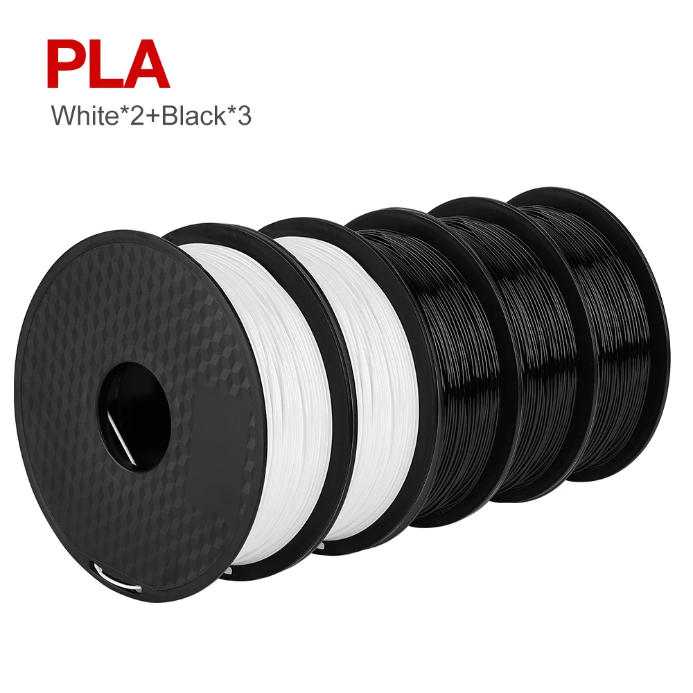 Ender-filamento de plástico PLA para impresora 3D, materiales de impresión, 5 unids/set/juego, 1,75mm, 5 rollos