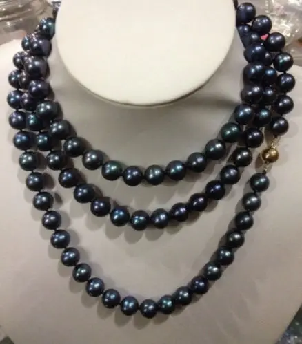 

Ожерелье жемчужное женское черное, 9-10 мм, с застежкой из 14-каратного золота