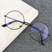 fashion round metal frame blue light blocking personality college style clear lens eye glasses eye protection mobile phone game