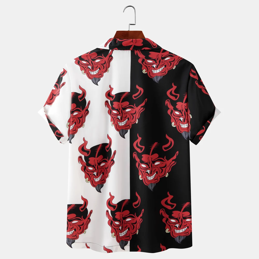 OSCN7 Повседневная Мужская Уличная рубашка с коротким рукавом и принтом 2021