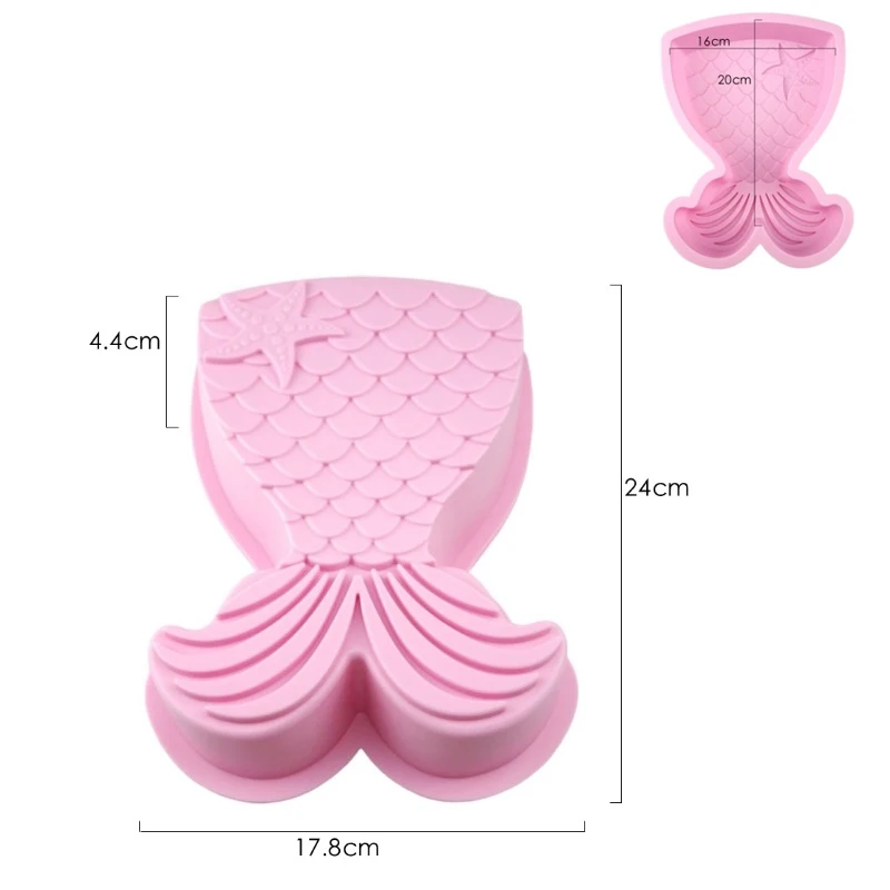 Форма для торта помадки шоколада мыла силиконовая форма в форме рыбьего хвоста