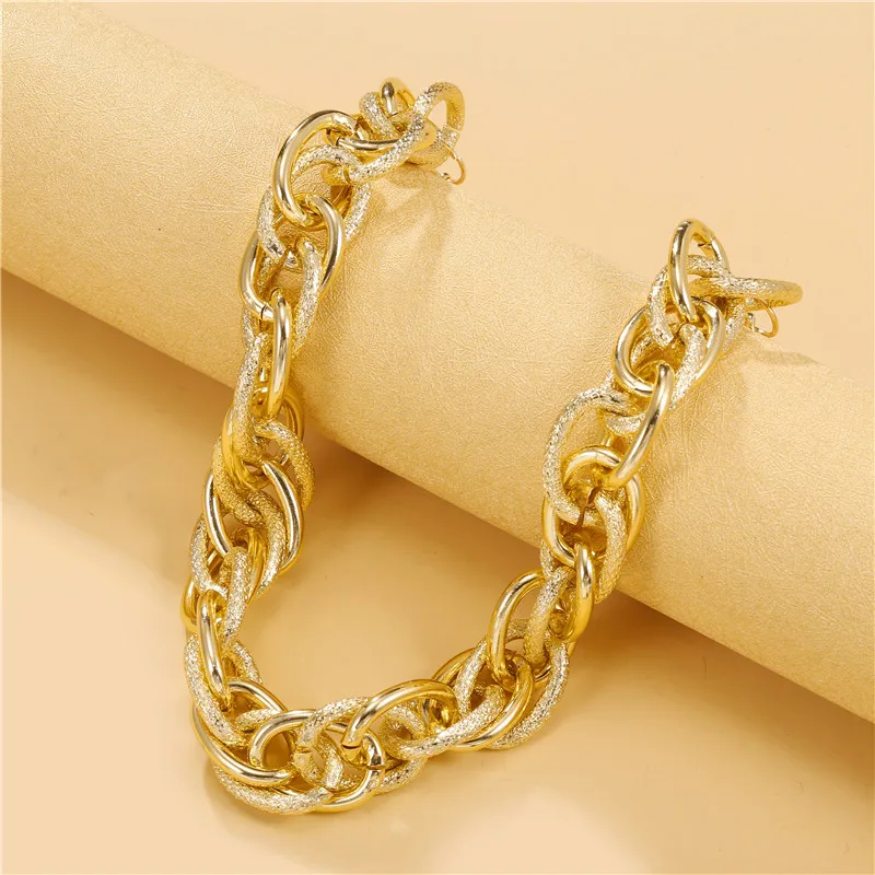 

Wholesale Punk Chain Choker Necklace Women Collar Statement Brand Gold Color Chunky Chain Necklace Steampunk Men Women Gift