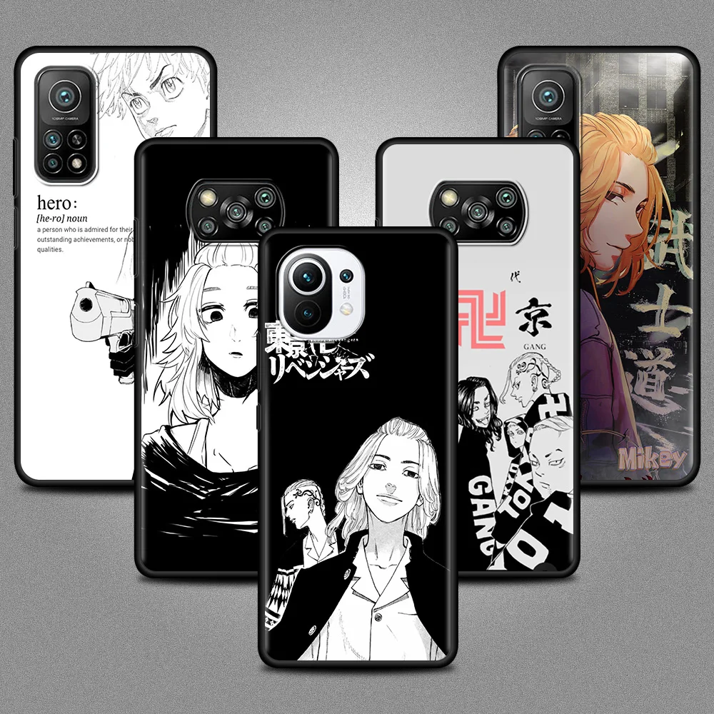 

Tokyo Revengers Anime Cute Case For Xiaomi Mi 11 Lite 5G 10T Pro 9T Note 10 9 SE CC9 CC9E 8Lite 10S 11T Black Soft Phone Cover