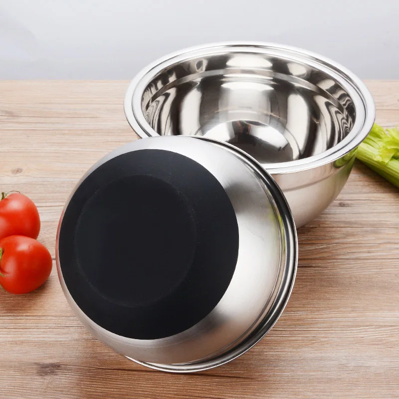 Миска из нержавеющей стали Нескользящая силиконовая Нижняя миска для яиц