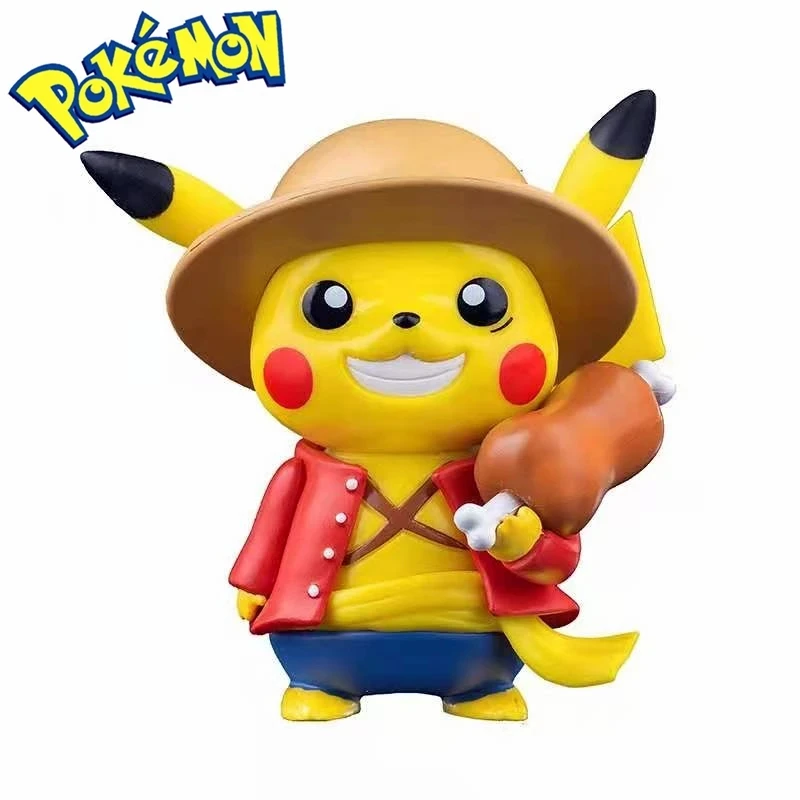 

Pokémon Toys Pikachu COS ONE PIECE Monkey d.luffy Figure Model Collection Ornaments Animation Peripherals