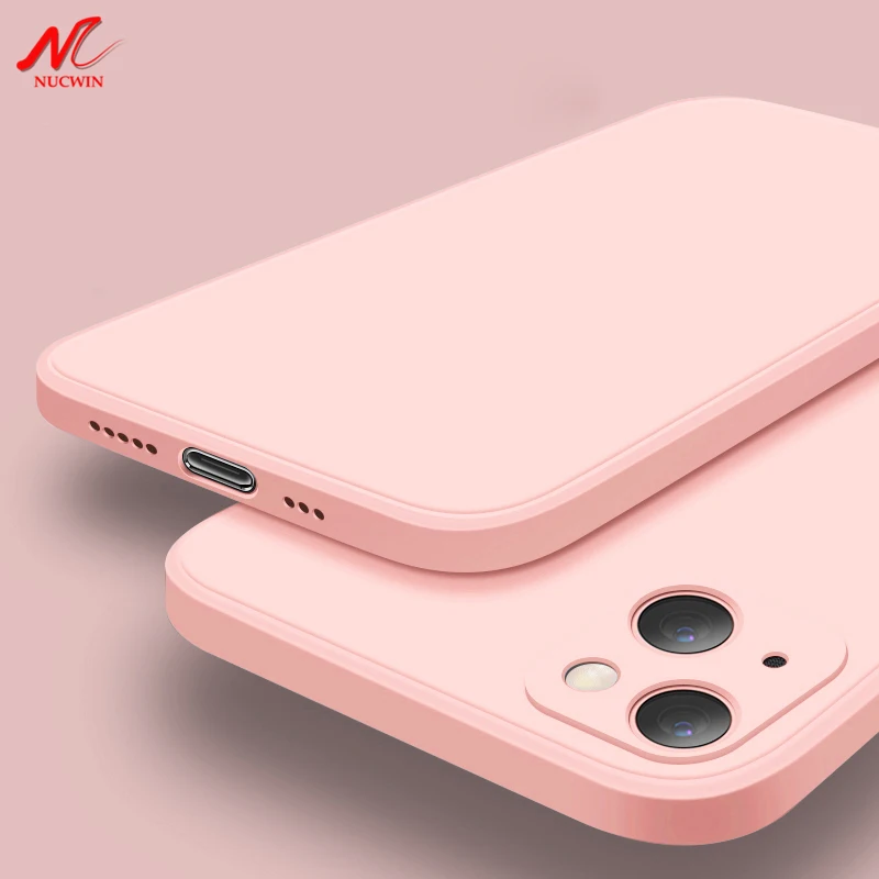

Original Square Liquid Silicone Phone Case For iPhone 12 13 11 Pro Max Mini XS X XR 6s 7 8 Plus SE 2 Thin Soft Cover Candy Case