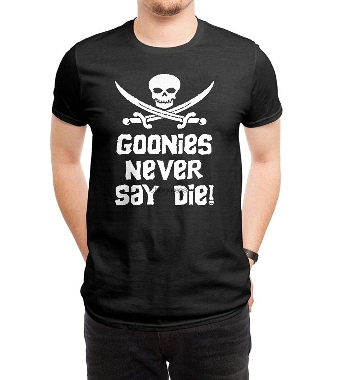 Мужские футболки LILILOV Goonies Never Say Die Logo 2 Black | Мужская одежда