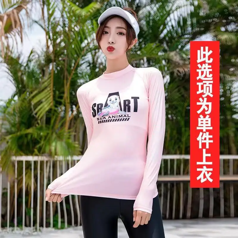 

2020 Women Long Sleeve Rashguard Swim Shirts Womens Swimwear Lycra Surf Rushguard Top Quality Uv-protection Rush Guard Tops