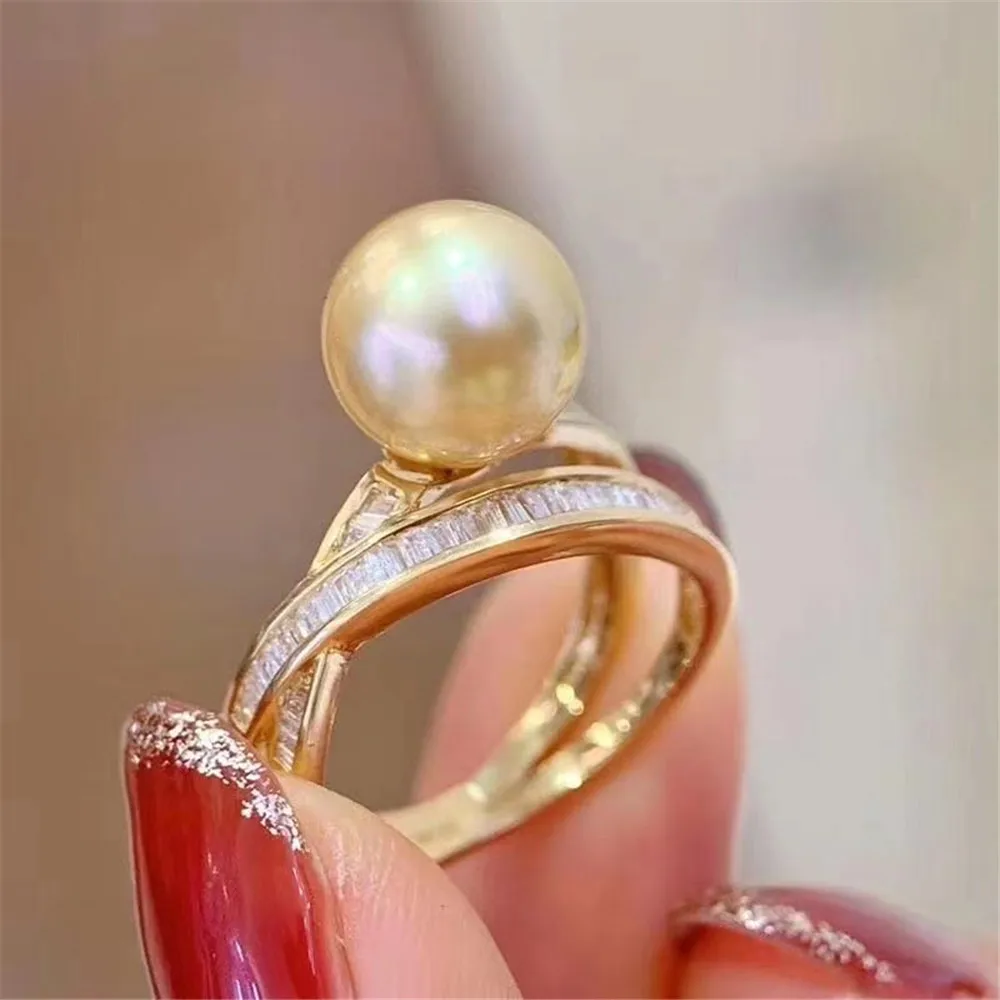 

Pearl Ring Settings, Fashionable Ring Findings, Adjustable Size 925 Silver Ring Jewelry DIY Making No Pearl