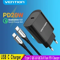 vention pd 20w usb charger quick charge 4 0 3 0 usb type c fast charger for iphone 13 12 xs xiaomi phone qc4 0 qc3 0 pd charger