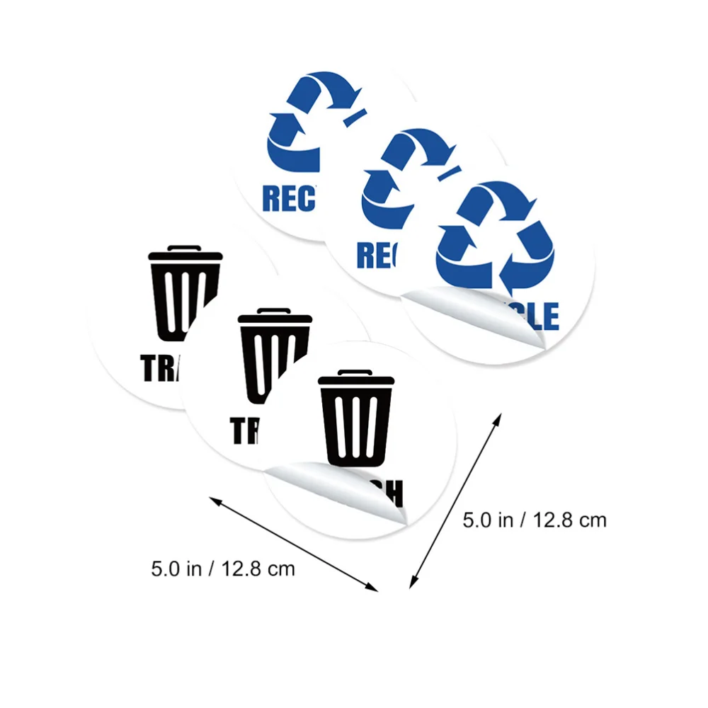 

1 Set of 6 Sheets Garbage Sorting Stickers English Letter Pattern Label Stickers