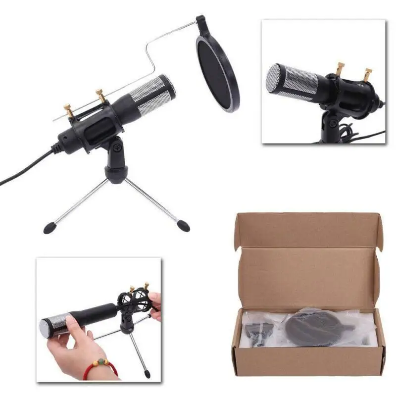 

Конденсаторный USB-микрофон со штативом и подставкой