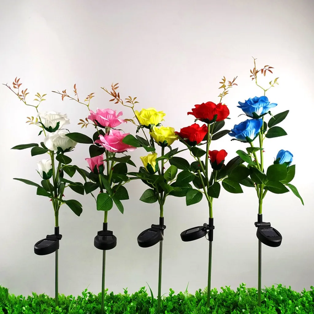 Bzoosio Водонепроницаемый Солнечная приведенная в действие многоцветный 3LED розовое