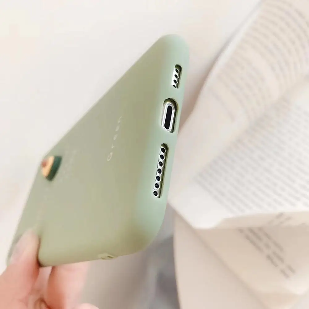 Мультфильм простой 3D принтом в виде бананов персик авокадо мобильный телефон