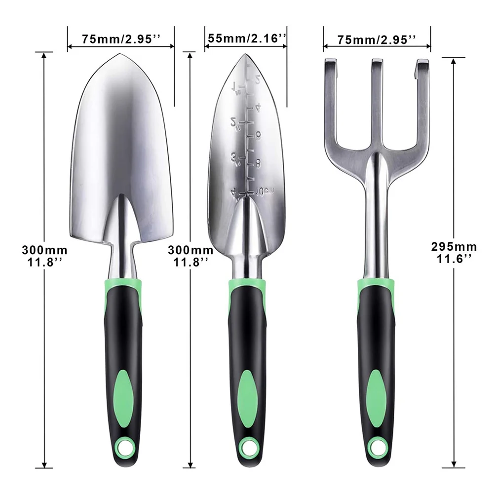 

3Pcs/Set Stainless Steel Anti-rust Shovel Garden Tools with Anti-slip Handle