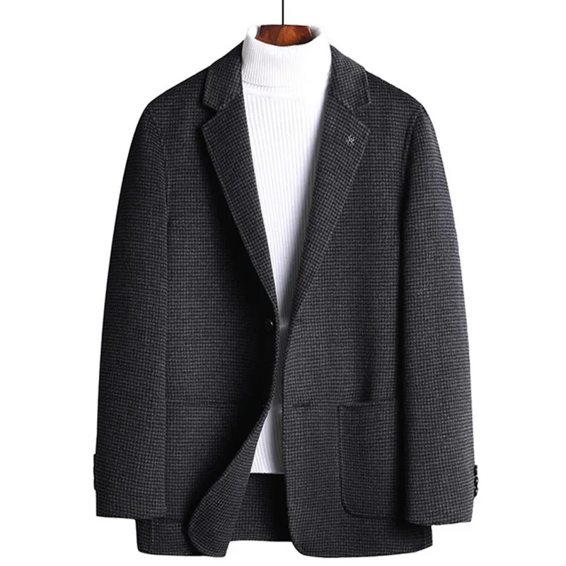 

Новое двухстороннее шерстяное толстое повседневное пальто ручной работы, мужское зимнее теплое пальто, мужские зимние куртки