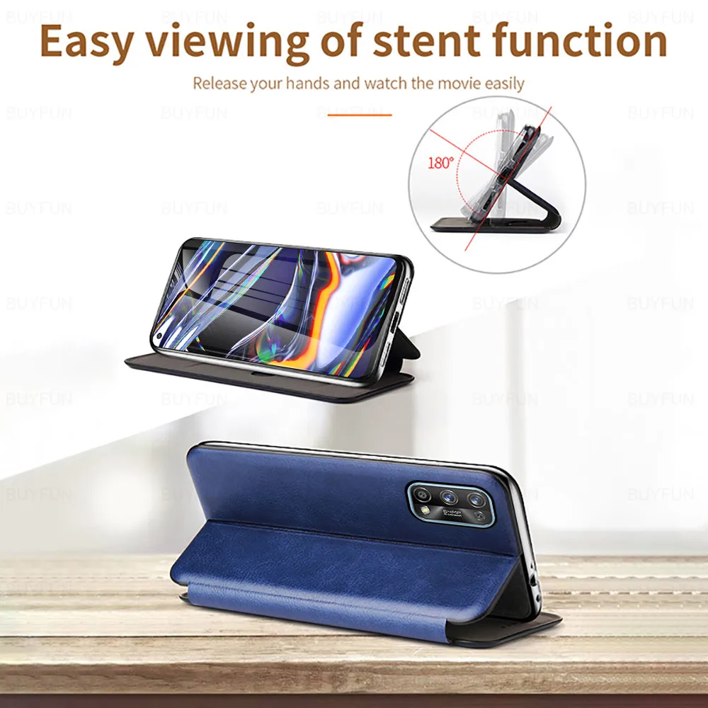 magnetic leather case for realme 7 6 5 pro 6i 6s 5i 5s x x2 xt realme7 coque realmy 7pro 6pro 5pro wallet book stand phone cover free global shipping