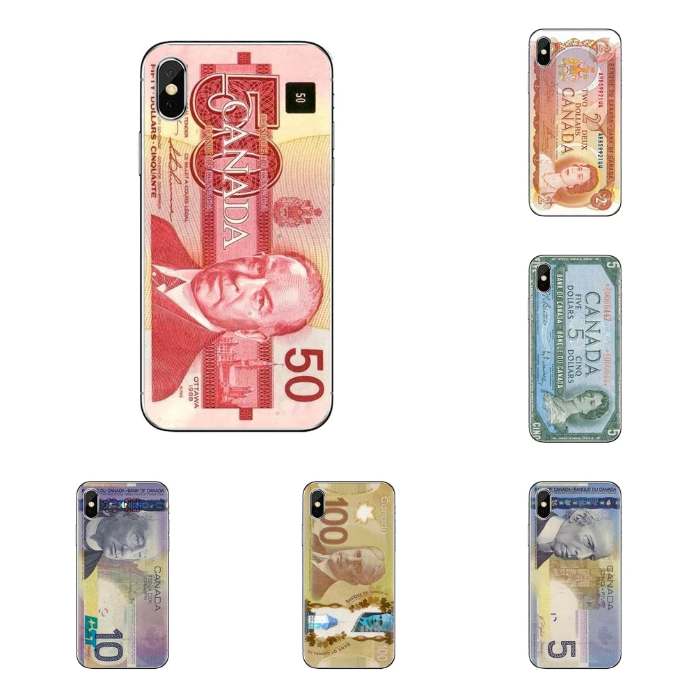 Canada CA Canadian dollar CAD Money For iPhone XS Max XR X 4 4S 5 5S 5C SE 6 6S 7 8 Plus Samsung Galaxy J1 J3 J5 J7 A3 A5 Covers |