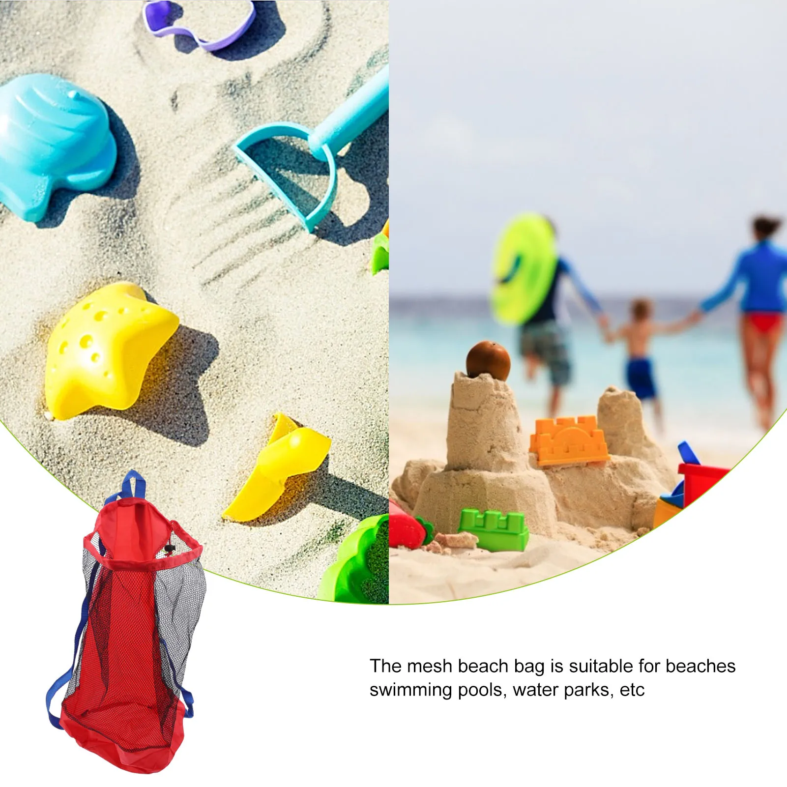 

Сетчатая Сумка для хранения игрушек и пляжа, прочная детская игрушка, легкий сетчатый пляжный рюкзак, легко краску, прочный и долговечный ин...