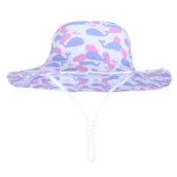 summer hat girl sun beach bucket hat wide brim panama string whale cap uv protection outdoor accessory for kids toddlers