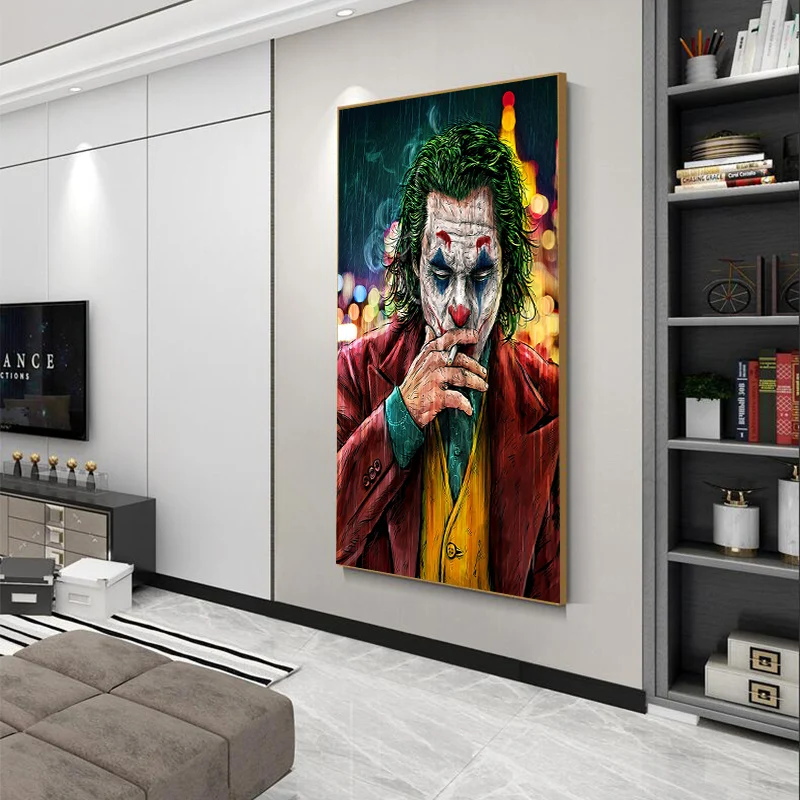 Американский фильм клоун курить Хоакин Феникс фигурка Картина на холсте плакаты
