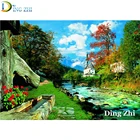 Алмазная живопись природный пейзаж горы изображение реки 5D Diy Вышивка мозаика квадратные круглые дрели вышивка крестиком рукоделие