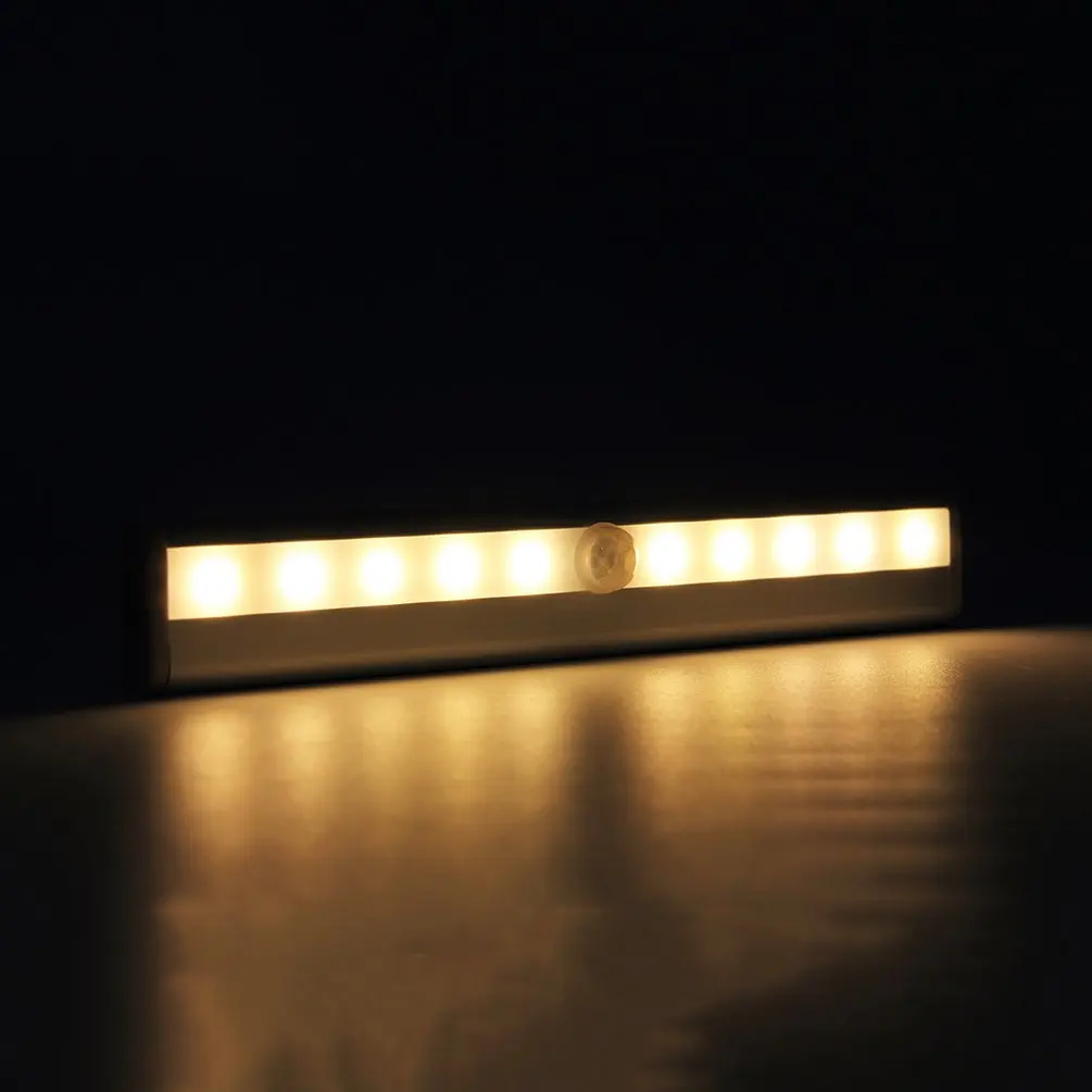 

LED Light Motion Detector PIR Sensor Cabinet Closet Wardrobe Light Battery Powered Night Lights Home No Wiring Induction Lamp