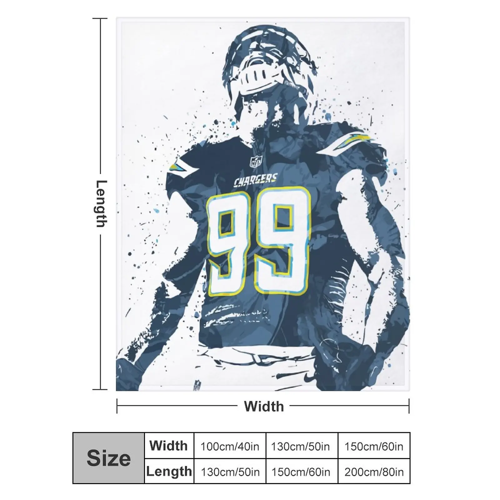 

Blanket 99 Joey Bosa Ultra Soft Micro Fleece Cozy Lightweight Microfiber Flannel All Season Living Room Bedroom Vertical
