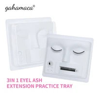 false eyelashes training set practice tray glue gasket pallet beginner model head display salon grafting eyelashes makeup tools