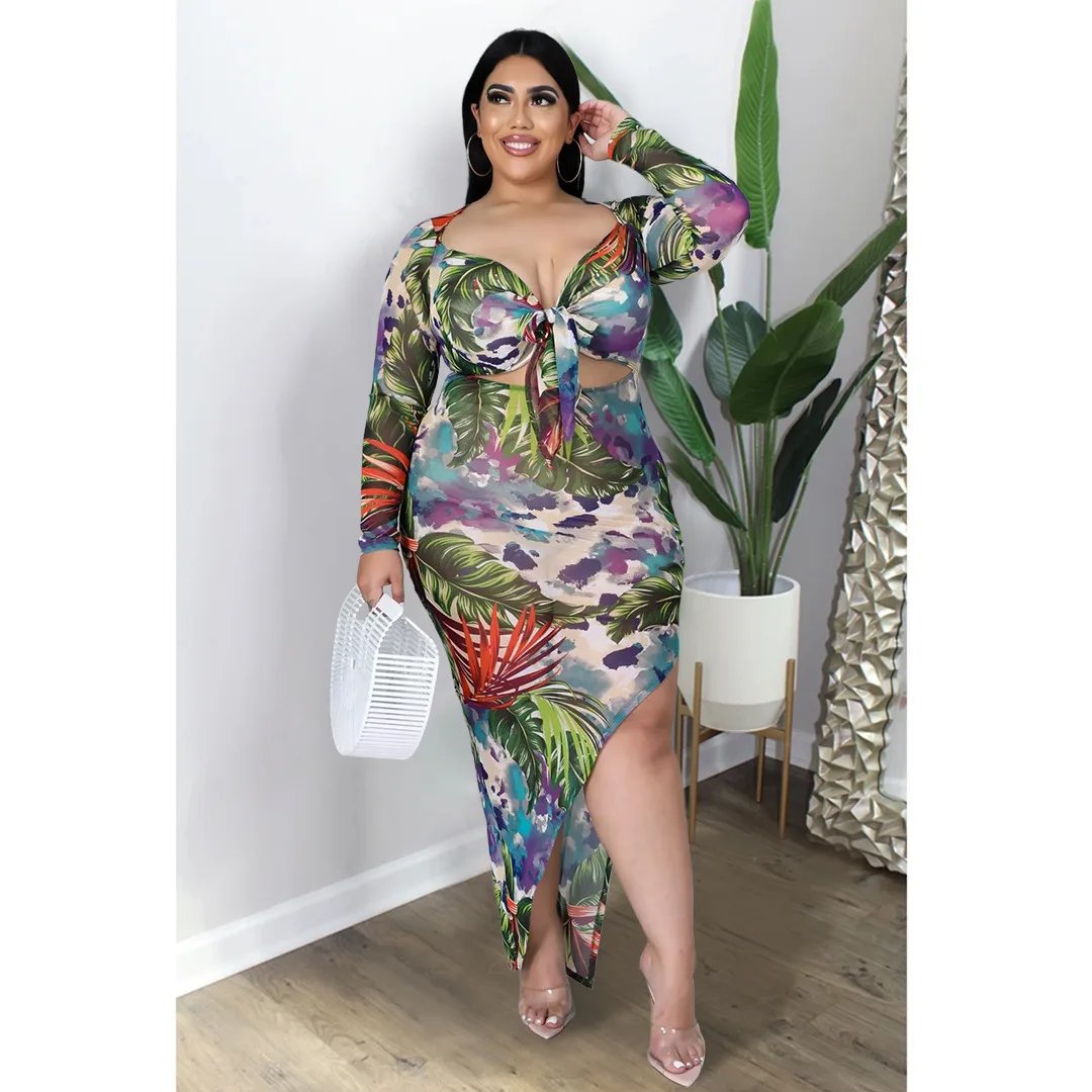 

Echoine Sexy Printed Strappy Asymmetrical Dresses Skinny Vestidos Plus Size Punk Rave Woman Dress
