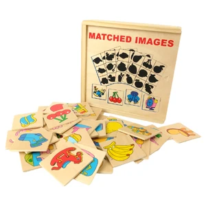 Деревянная игрушка Монтессори Раннее детство образование тени соответствующие изображения игрушка фрукты сопряжение головоломка обучающая игрушка для детей