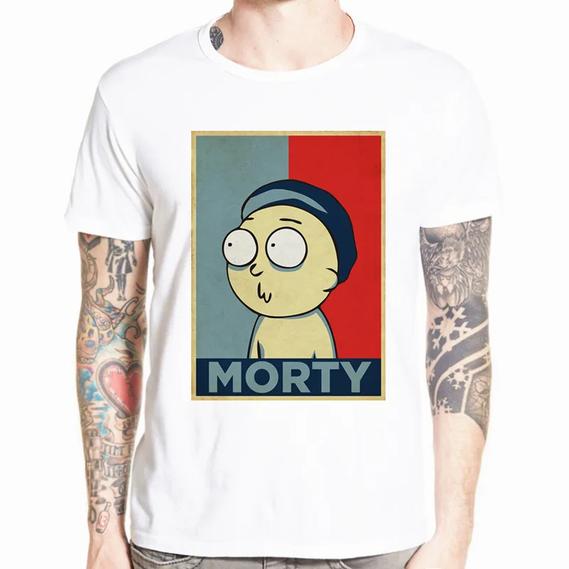 Мужская забавная футболка аниме Rick and Morty повседневная с коротким рукавом и круглым вырезом homme летняя белая футболка Swag футболка HCP134 - Цвет: HCP4279E