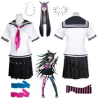 Комплект с юбкой и длинным париком для школьницы Ibuki Mioda костюм для тематической вечеринки Dangan Ronpa 2