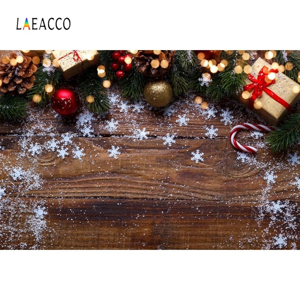 Laeacco Christmas Tree Photography Backgrounds Wooden Board New Year Customized Portrait Photographic Backdrops For Photo Studio |