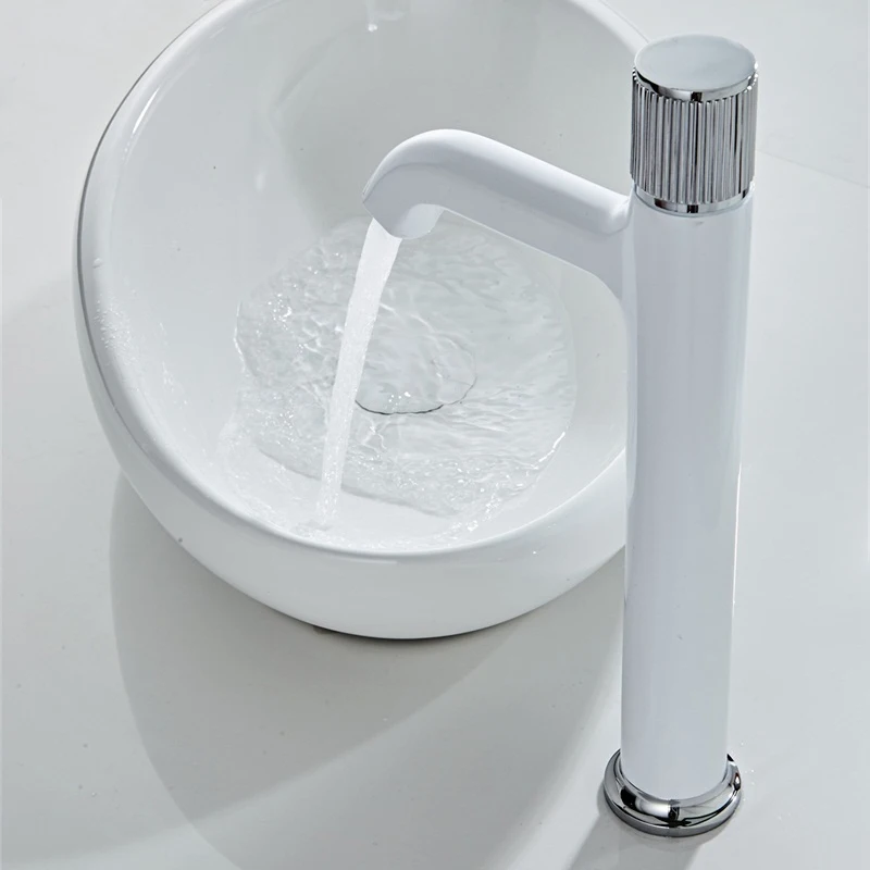 Новый промышленный стиль латунный белый смеситель для ванной комнаты крепление