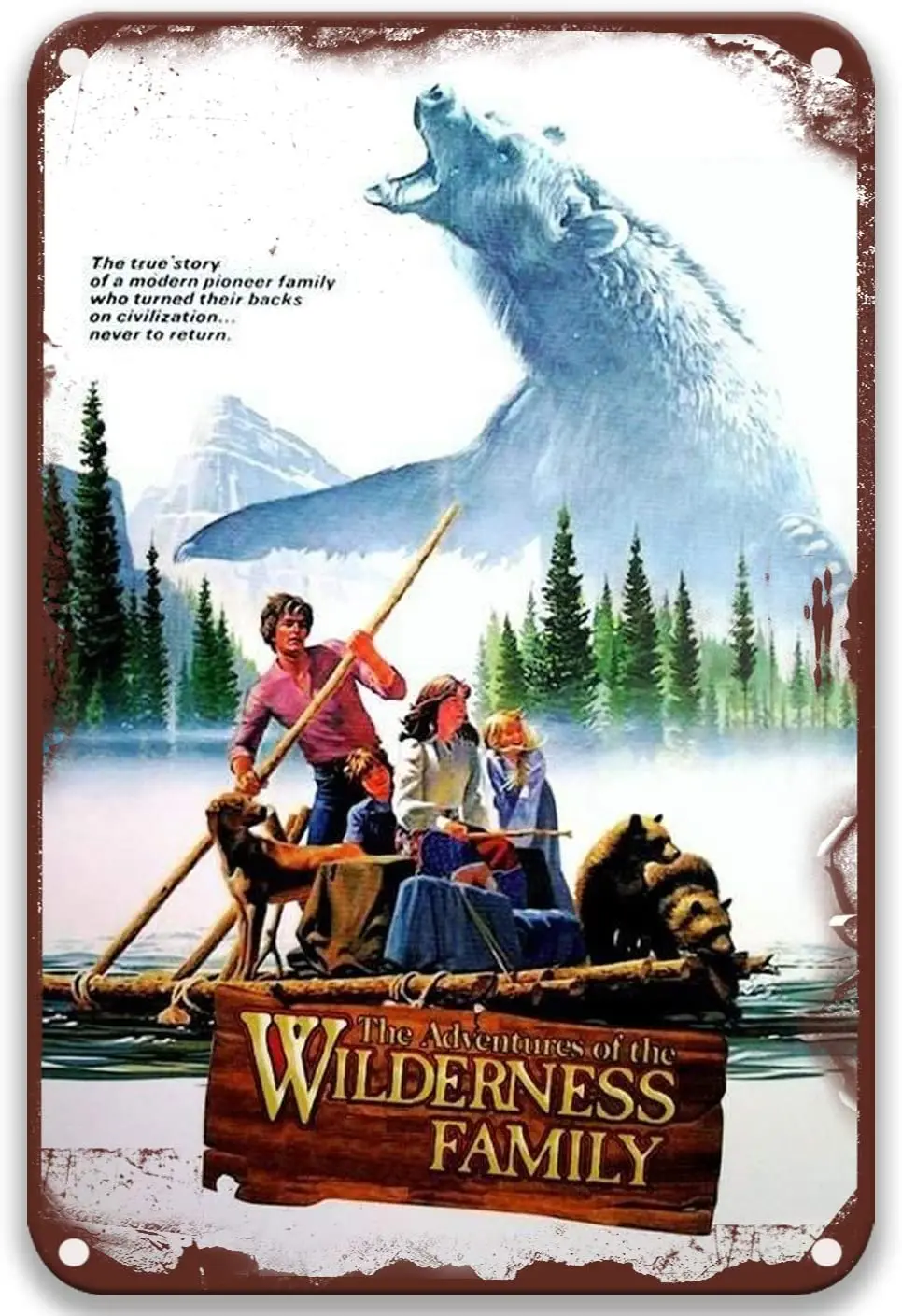 

TGDB The Adventures of The Wilderness Family 1975 Tin Signs Vintage Movies Excellent for Bar Coffee & Bar Decor Home Wall Office